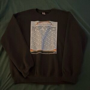 Black sweater. Original print made. Only worn a few times.